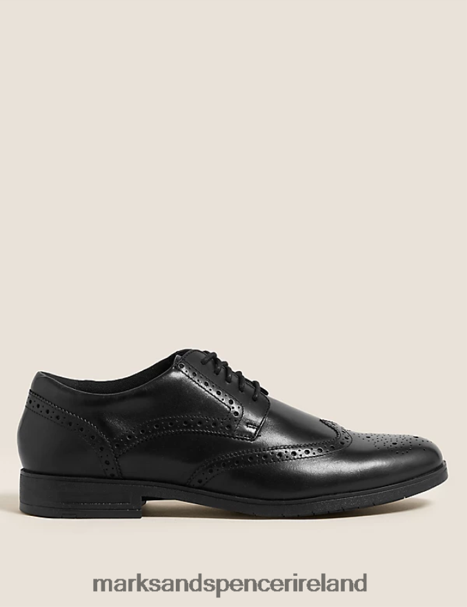 Marks & Spencer Men Airflex Leather Brogues Black Footwear 2VJ8DF6239