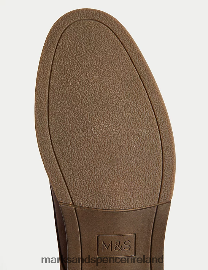 Marks & Spencer Men Faux Suede Derby Shoes Brown Footwear 2VJ8DF7496