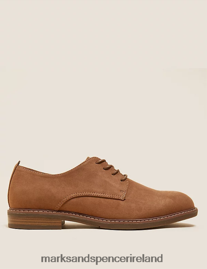Marks & Spencer Men Faux Suede Derby Shoes Tan Footwear 2VJ8DF7178