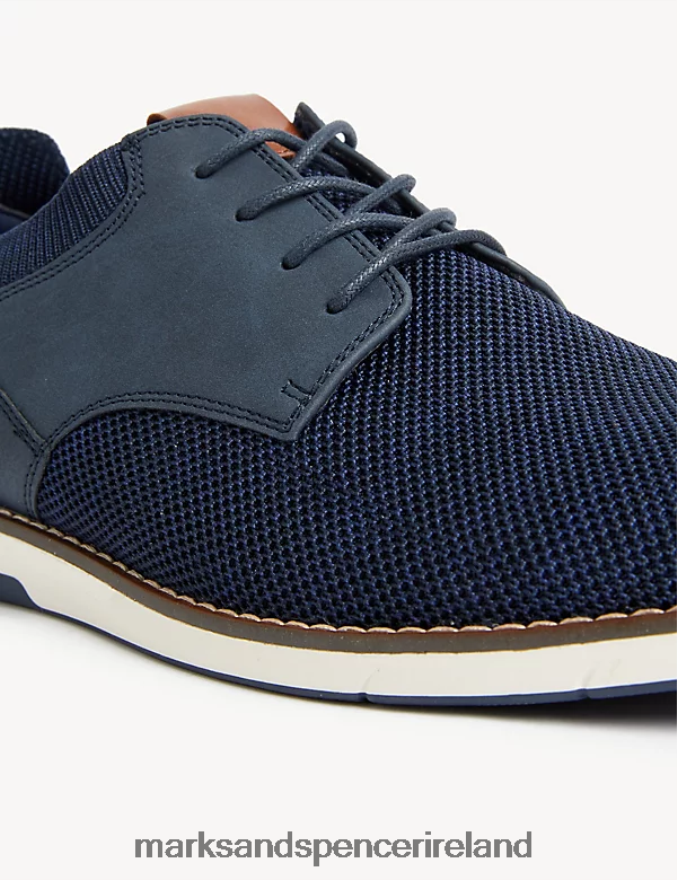 Marks & Spencer Men Knitted Derby Shoes Navy Footwear 2VJ8DF6514