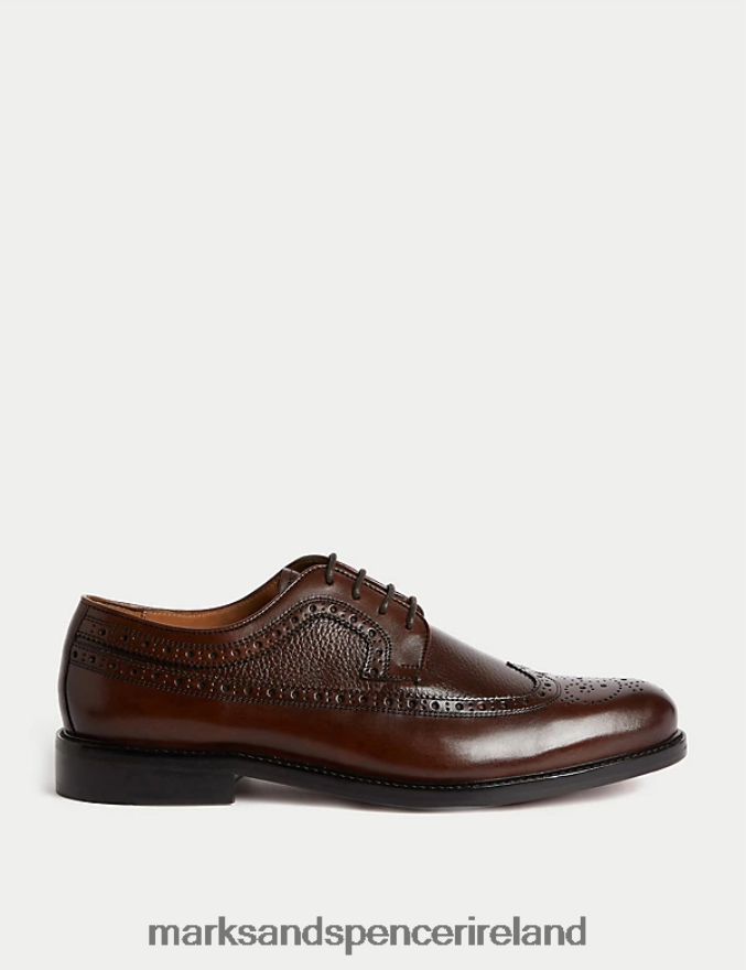 Marks & Spencer Men Leather Brogues Brown Footwear 2VJ8DF5893