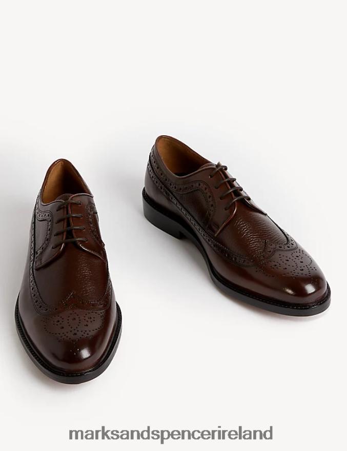 Marks & Spencer Men Leather Brogues Brown Footwear 2VJ8DF5893