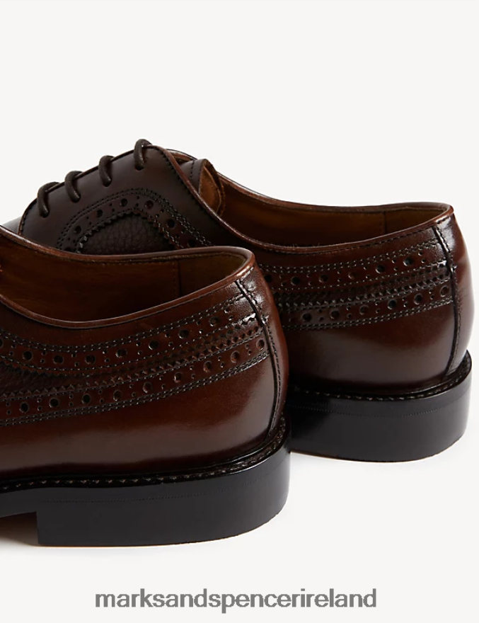 Marks & Spencer Men Leather Brogues Brown Footwear 2VJ8DF5893