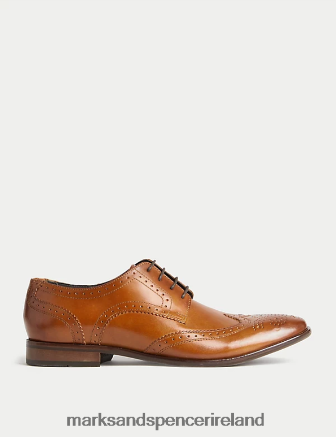 Marks & Spencer Men Leather Brogues Tan Footwear 2VJ8DF5659