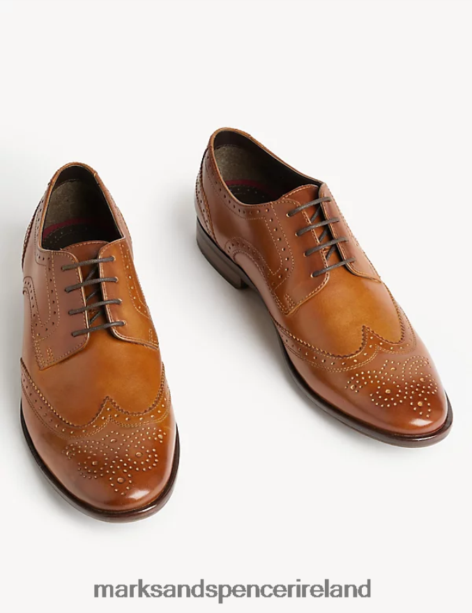 Marks & Spencer Men Leather Brogues Tan Footwear 2VJ8DF5659