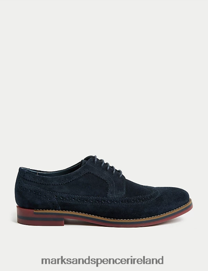Marks & Spencer Men Suede Brogues Navy Footwear 2VJ8DF5828