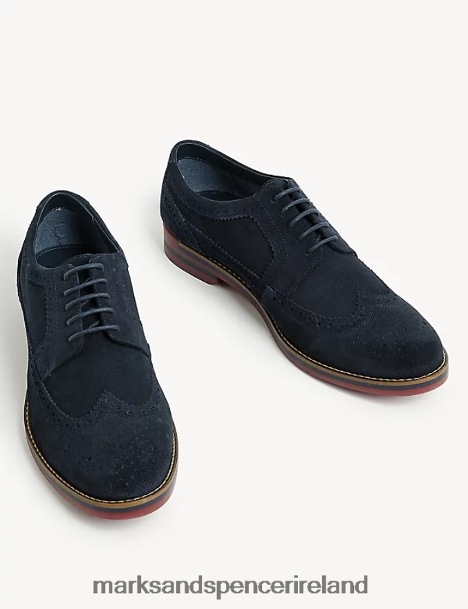 Marks & Spencer Men Suede Brogues Navy Footwear 2VJ8DF5828