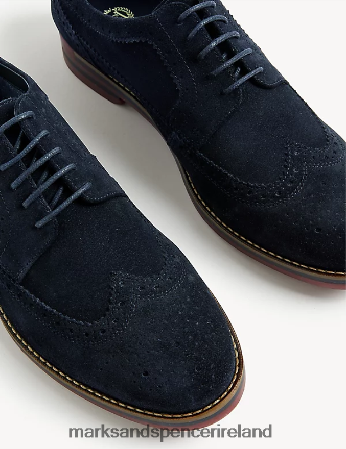 Marks & Spencer Men Suede Brogues Navy Footwear 2VJ8DF5828