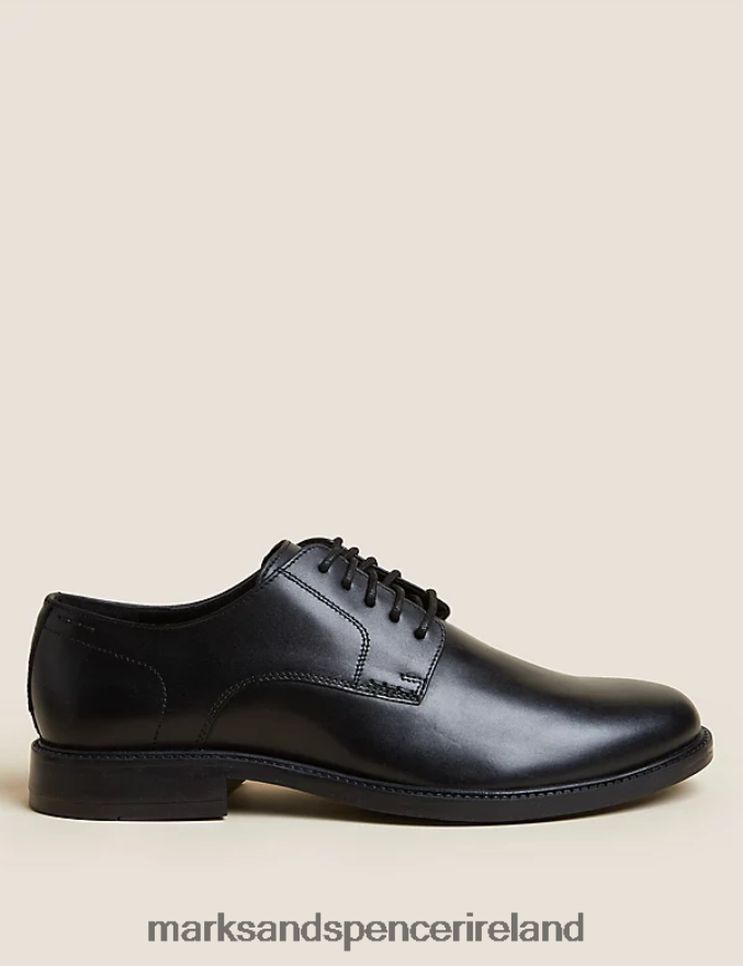 Marks & Spencer Men Leather Derby Shoes Black Footwear 2VJ8DF6176