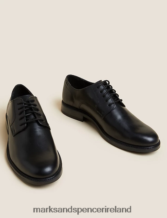 Marks & Spencer Men Leather Derby Shoes Black Footwear 2VJ8DF6176