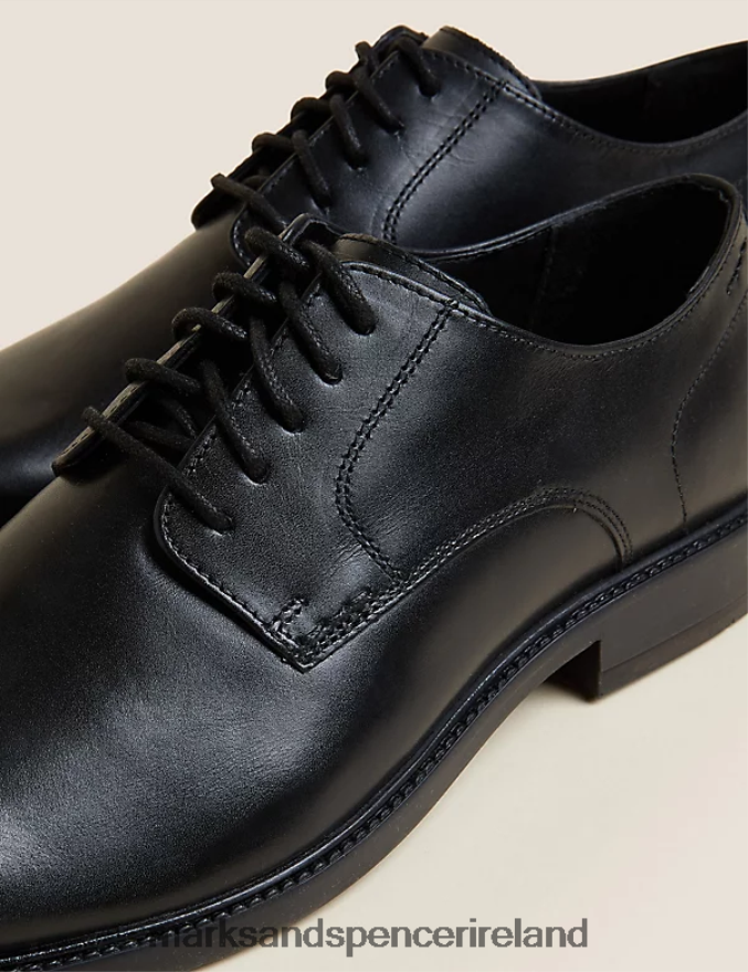 Marks & Spencer Men Leather Derby Shoes Black Footwear 2VJ8DF6176