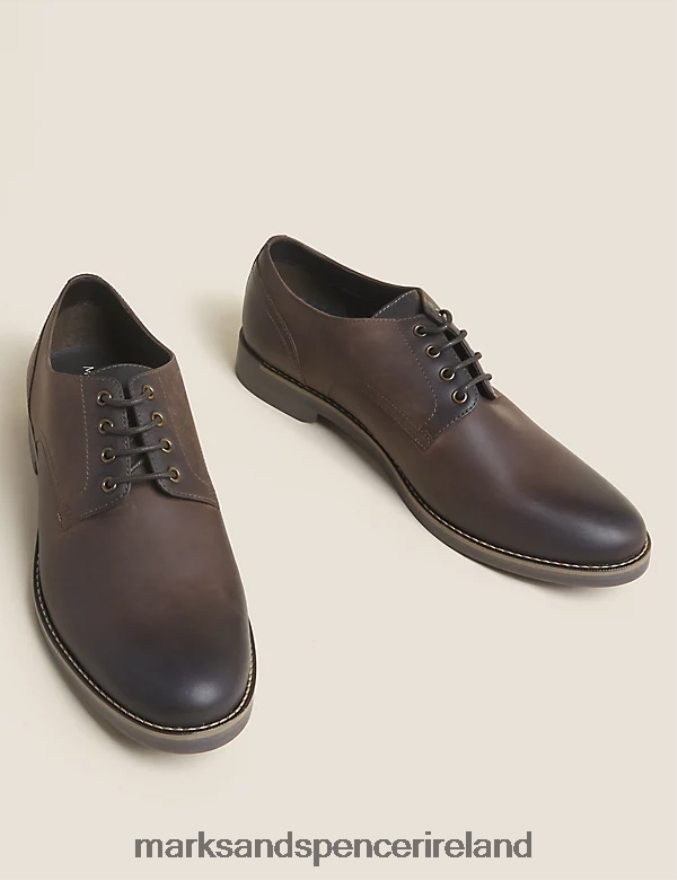 Marks & Spencer Men Leather Derby Shoes Brown Footwear 2VJ8DF6853