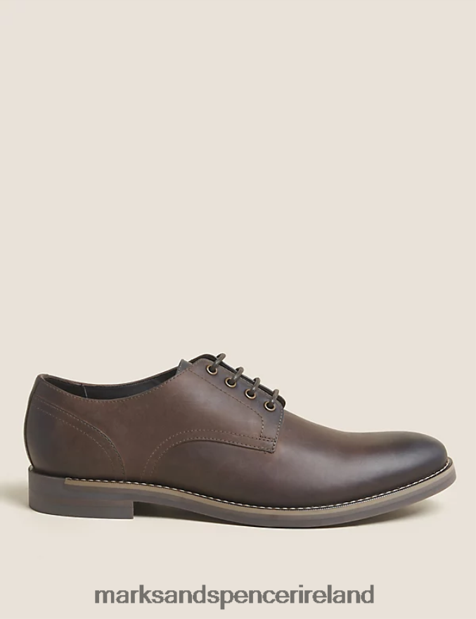 Marks & Spencer Men Leather Derby Shoes Brown Footwear 2VJ8DF6853
