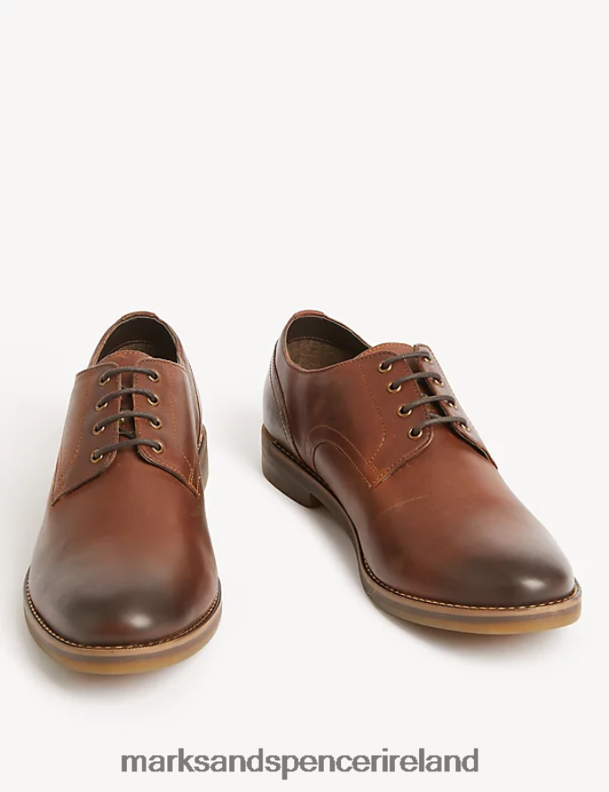 Marks & Spencer Men Leather Derby Shoes Tan Footwear 2VJ8DF7197