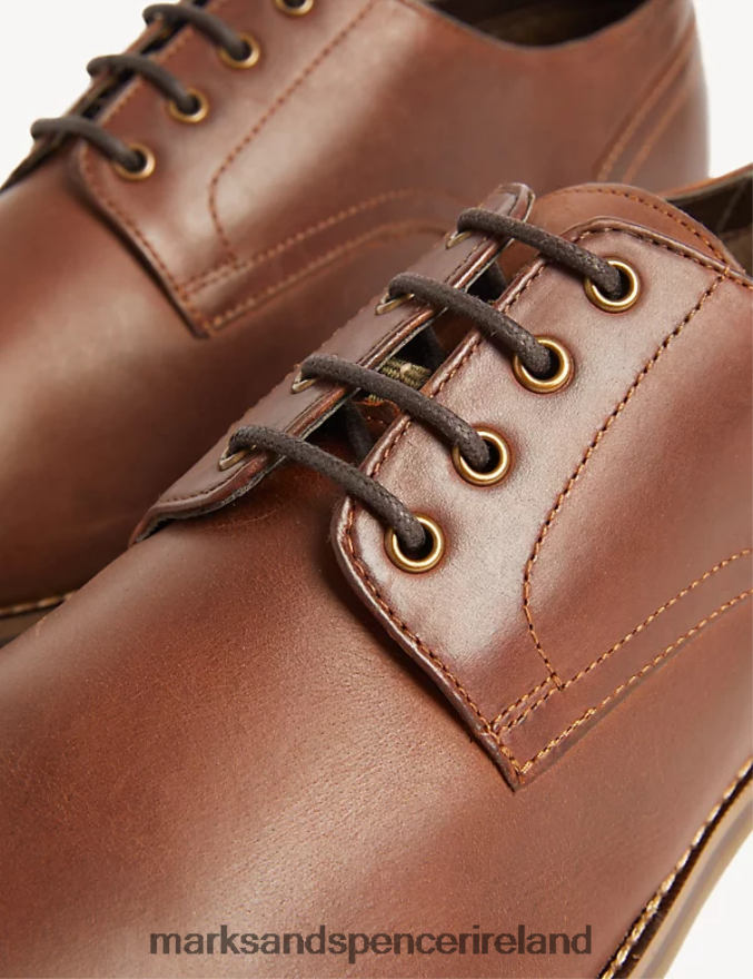 Marks & Spencer Men Leather Derby Shoes Tan Footwear 2VJ8DF7197