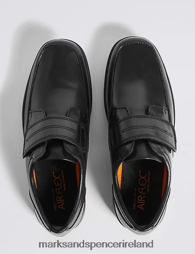 Marks & Spencer Men Wide Fit Airflex Leather Shoes Black Footwear 2VJ8DF7148