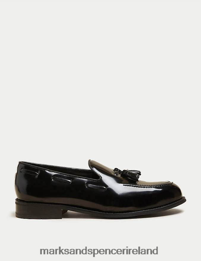 Marks & Spencer Men Leather Slip-On Loafers Black Footwear 2VJ8DF6617