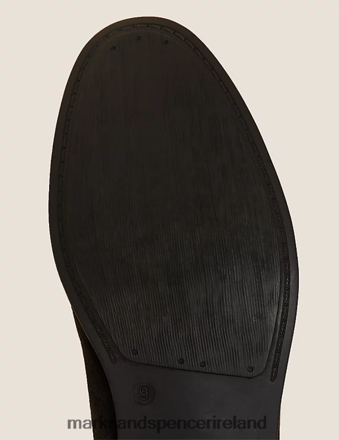Marks & Spencer Men Velvet Slip-On Loafers Black Footwear 2VJ8DF5693