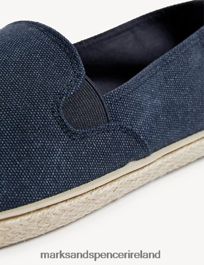 Marks & Spencer Men Canvas Slip-On Espadrilles with Freshfeet Dark Denim Footwear 2VJ8DF5426