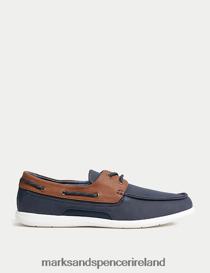 Marks & Spencer Men Lace Up Deck Shoes Navy Footwear 2VJ8DF6464