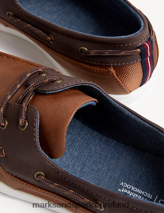 Marks & Spencer Men Lace Up Deck Shoes Tan Footwear 2VJ8DF6811