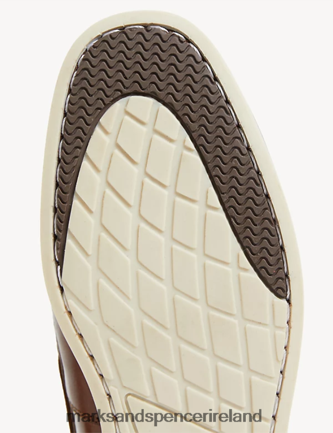 Marks & Spencer Men Leather Deck Shoes Tan Footwear 2VJ8DF6224
