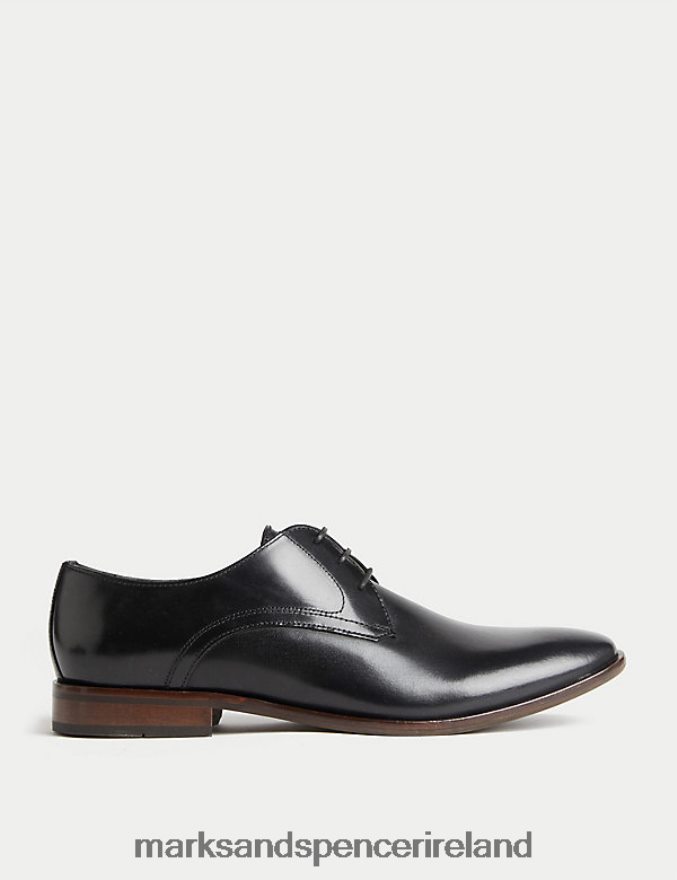 Marks & Spencer Men Leather Derby Shoes Black Footwear 2VJ8DF6207