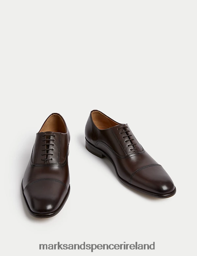 Marks & Spencer Men Leather Oxford Shoes Brown Footwear 2VJ8DF6140