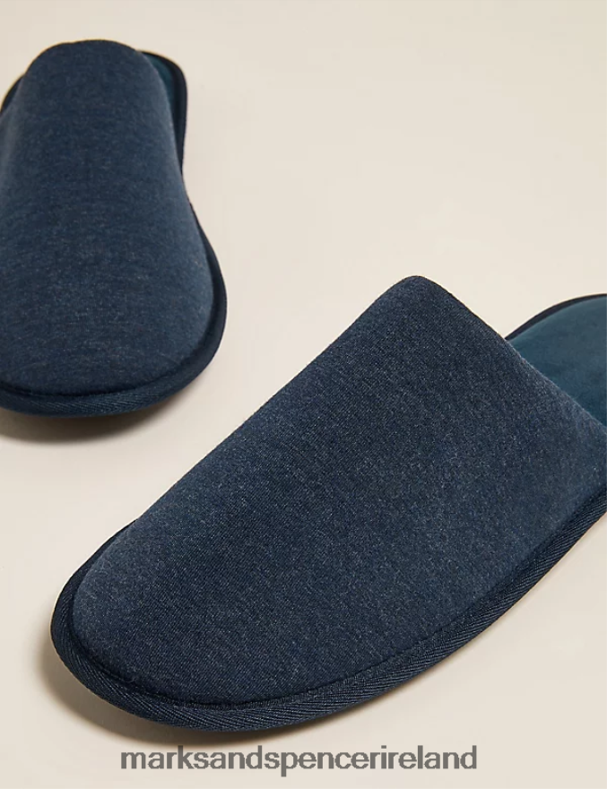Marks & Spencer Men Mule Slippers with Freshfeet Dark Navy Footwear 2VJ8DF7435