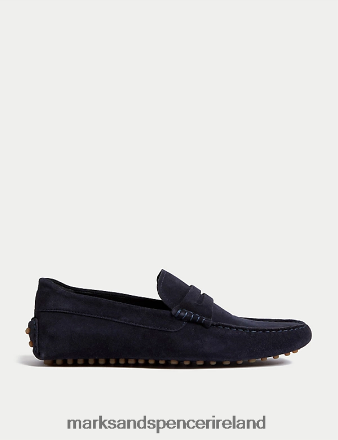 Marks & Spencer Men Suede Driving Shoes Navy Footwear 2VJ8DF5470