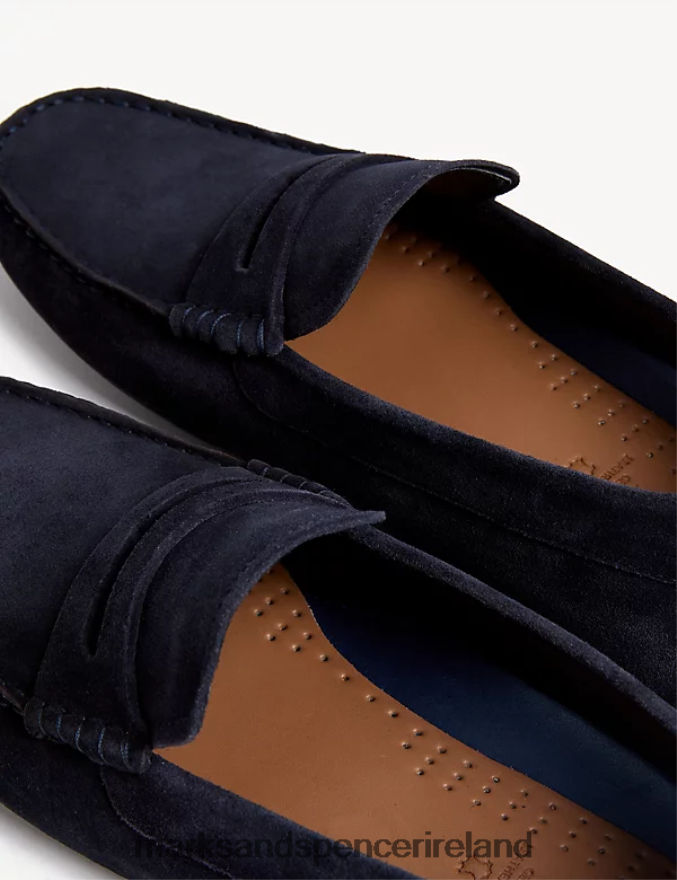 Marks & Spencer Men Suede Driving Shoes Navy Footwear 2VJ8DF5470