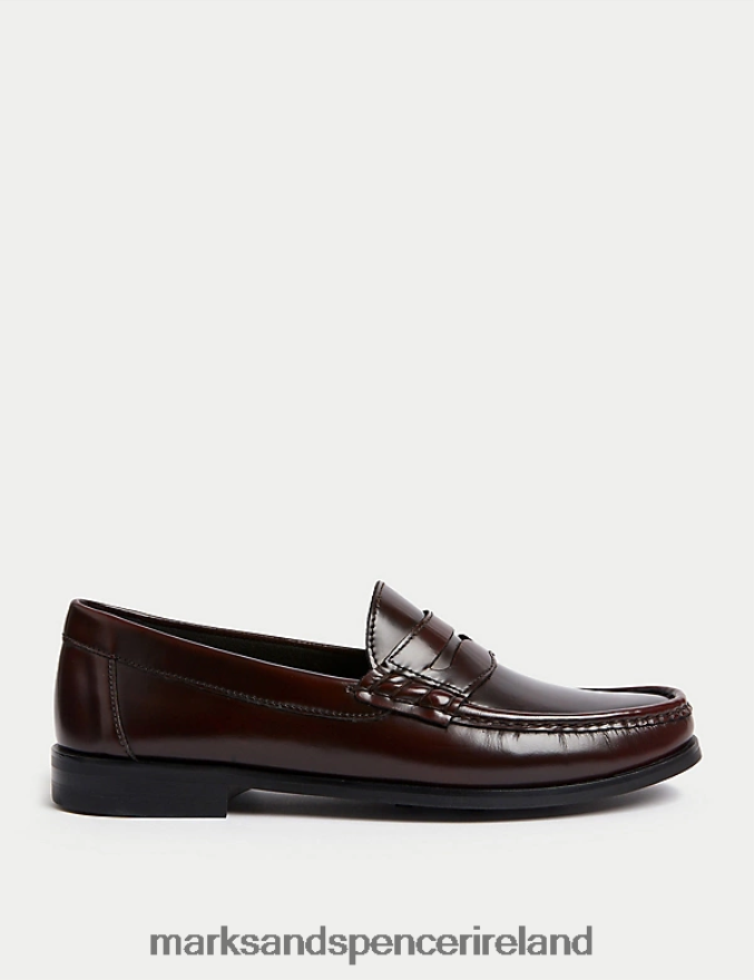 Marks & Spencer Men Hunslet Penny Loafer Burgundy Footwear 2VJ8DF5001