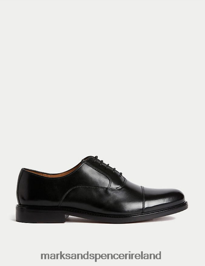 Marks & Spencer Men Leather Oxford Shoes Black Footwear 2VJ8DF6789
