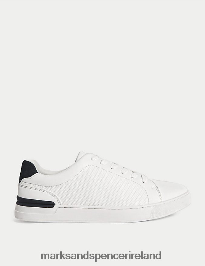 Marks & Spencer Men Lace-Up Trainers White Footwear 2VJ8DF5912