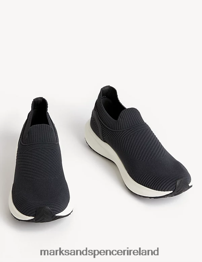 Marks & Spencer Men Slip-On Trainers Charcoal Footwear 2VJ8DF5137