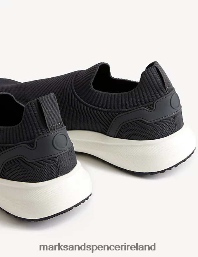 Marks & Spencer Men Slip-On Trainers Charcoal Footwear 2VJ8DF5137