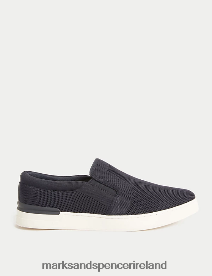 Marks & Spencer Men Slip-On Trainers Dark Navy Footwear 2VJ8DF4979