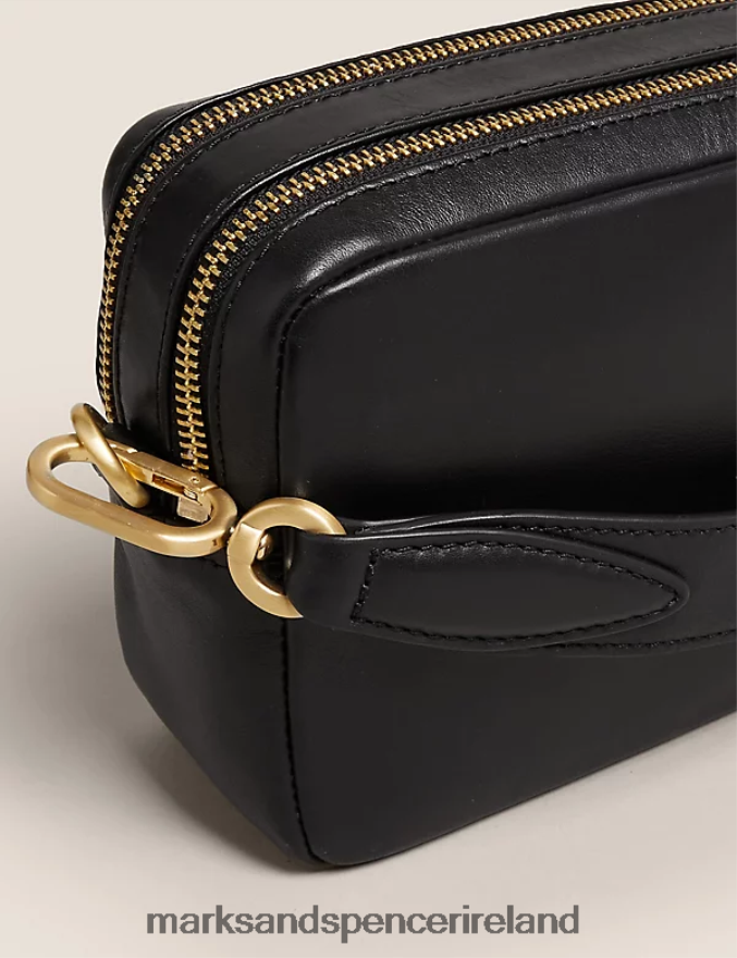 Marks & Spencer Women Leather Cross Body Camera Bag Black Accessories 2VJ8DF3156