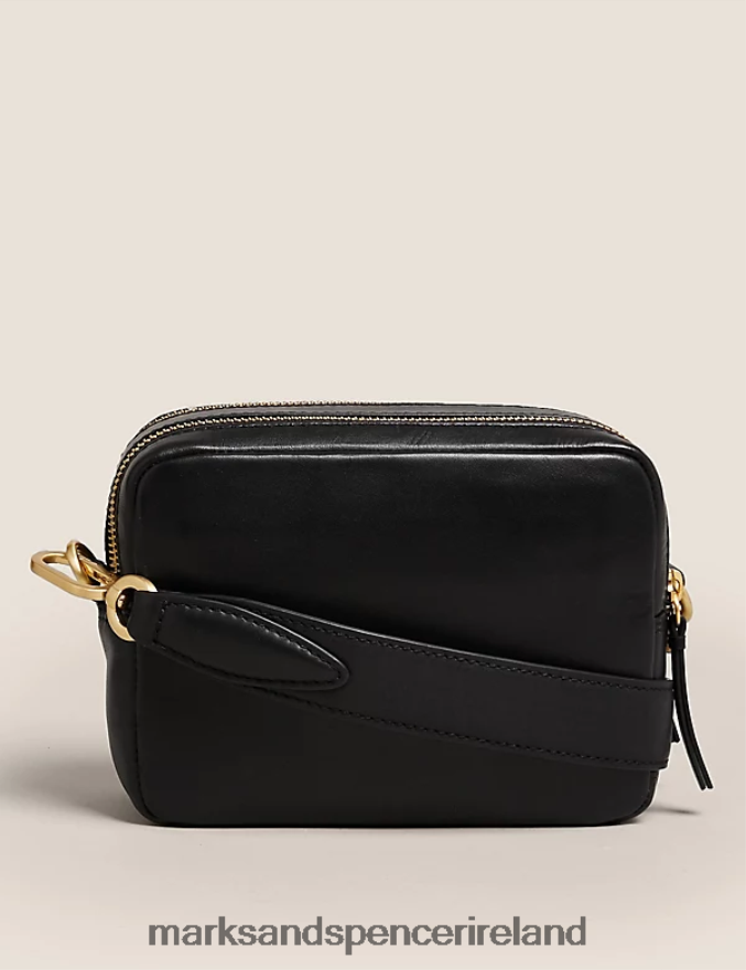 Marks & Spencer Women Leather Cross Body Camera Bag Black Accessories 2VJ8DF3156