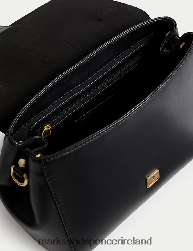 Marks & Spencer Women Leather Top Handle Cross Body Bag Black Accessories 2VJ8DF3668