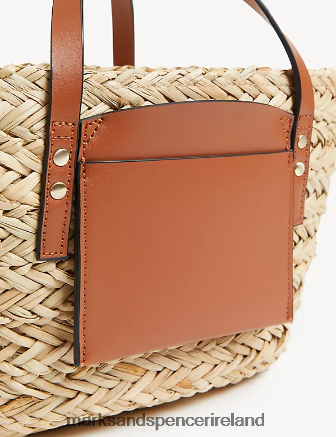 Marks & Spencer Women Straw Drawstring Tote Bag Natural Accessories 2VJ8DF337