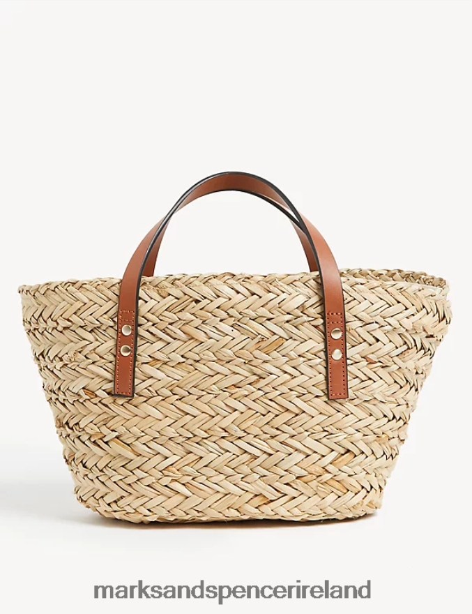 Marks & Spencer Women Straw Drawstring Tote Bag Natural Accessories 2VJ8DF337