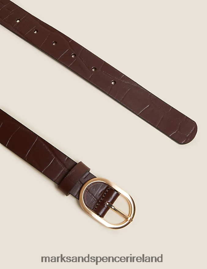 Marks & Spencer Women Leather Jean Belt Chocolate Accessories 2VJ8DF967