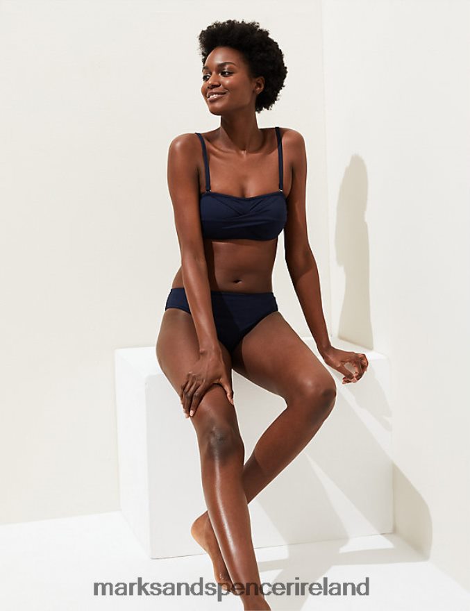 Marks & Spencer Women Padded Bandeau Bikini Top Navy Clothing 2VJ8DF1833