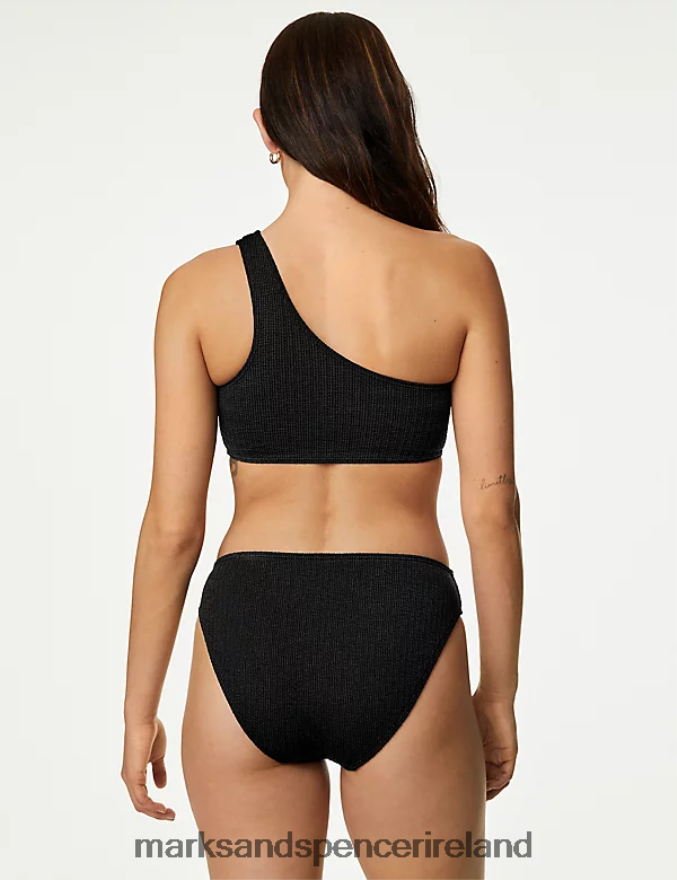 Marks & Spencer Women Textured One Shoulder Bikini Top Black Clothing 2VJ8DF2431
