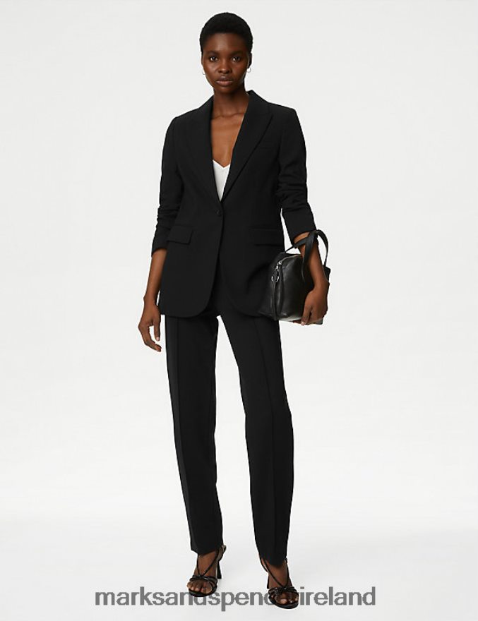 Marks & Spencer Women Relaxed Single Breasted Blazer Black Clothing 2VJ8DF438