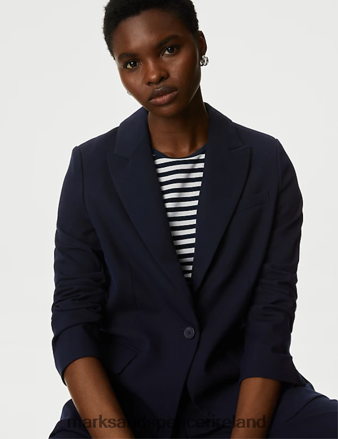 Marks & Spencer Women Relaxed Single Breasted Blazer Navy Clothing 2VJ8DF811