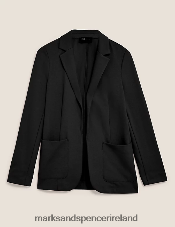 Marks & Spencer Women Jersey Patch Pocket Jacket Black Clothing 2VJ8DF2788
