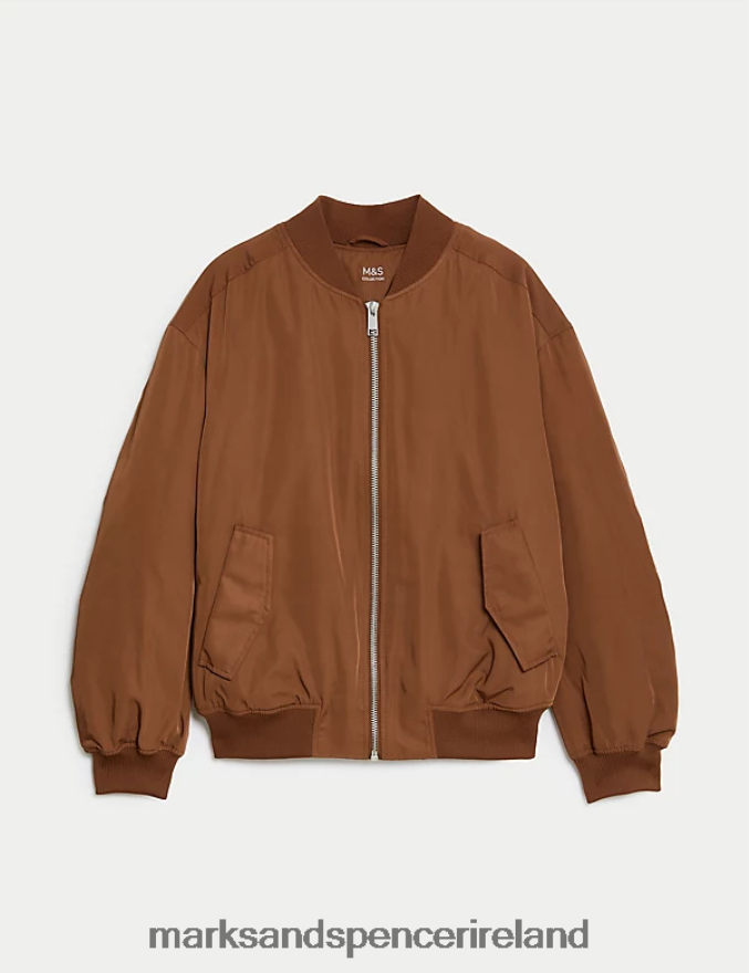 Marks & Spencer Women Padded Bomber Jacket Toffee Clothing 2VJ8DF1357