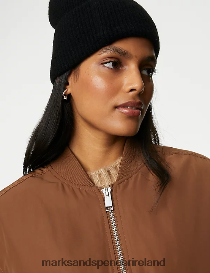 Marks & Spencer Women Padded Bomber Jacket Toffee Clothing 2VJ8DF1357